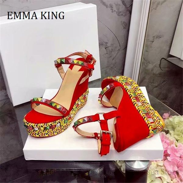 dress shoes 2021 summer women platforms sandals mixed color pyramid studs wedges high heels party wedding sandalias mujer, Black
dress shoes 2021 summer women platforms sandals mixed color pyramid studs wedges high heels party wedding sandalias mujer, Black