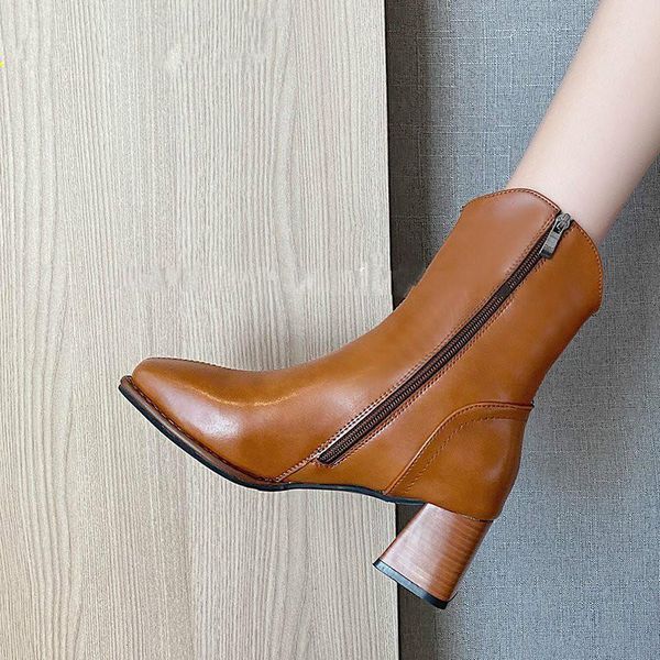 boots 2021 round toe brown mid-calf booties ladies low heels brand women's shoes winter footwear boots-women short, Black
boots 2021 round toe brown mid-calf booties ladies low heels brand women's shoes winter footwear boots-women short, Black
