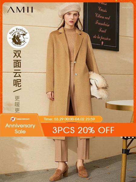 amii minimalism luxury coat female winter fashion solid lapel single-breasted calf-length double-sided woolen 12040778 women's wool & b, Black
amii minimalism luxury coat female winter fashion solid lapel single-breasted calf-length double-sided woolen 12040778 women's wool & b, Black