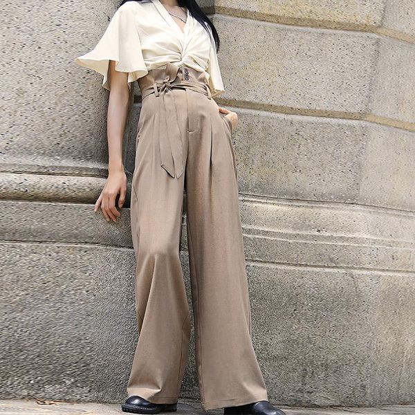 women's pants & capris lanmrem pre sale 2021 lace-up high-waisted brassieres versatile casual summer wide-leg with belt yj581, Black;white
women's pants & capris lanmrem pre sale 2021 lace-up high-waisted brassieres versatile casual summer wide-leg with belt yj581, Black;white