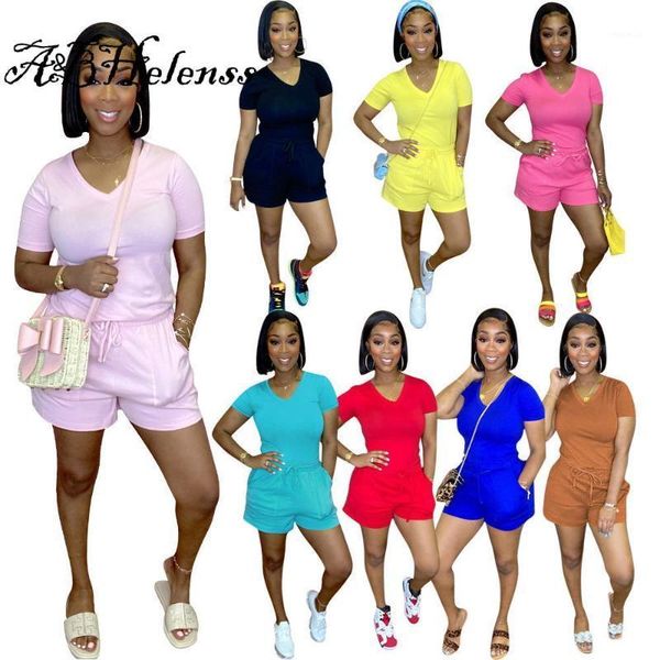 summer 2021 solid color tracksuit suit v neck short sleeve crop drawstring waist pockets shorts 2 piece set woman sweatsuit women's tr, Gray
summer 2021 solid color tracksuit suit v neck short sleeve crop drawstring waist pockets shorts 2 piece set woman sweatsuit women's tr, Gray