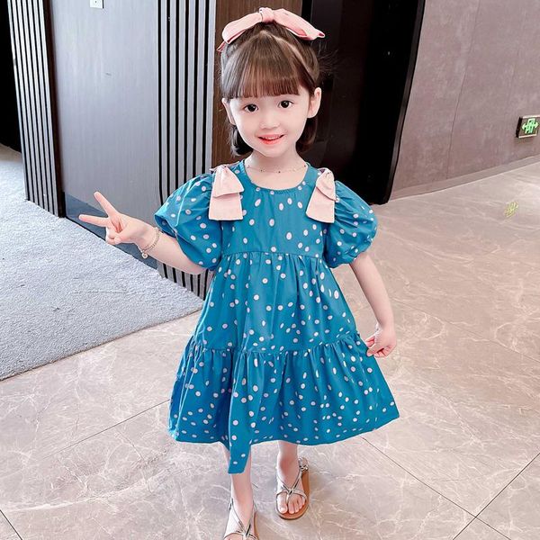 girl's blue polka dot bubble sleeve princess dress little summer 1 year old han tie 2 bows 3 lovely 4 dresses, Red;yellow
girl's blue polka dot bubble sleeve princess dress little summer 1 year old han tie 2 bows 3 lovely 4 dresses, Red;yellow