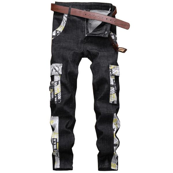 original design american style trendy men's trousers male floral fabric stitching elastic feet skinny jeans 1901, Blue
original design american style trendy men's trousers male floral fabric stitching elastic feet skinny jeans 1901, Blue