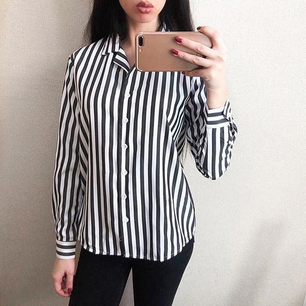 spring autumn women blouse fashion turn-down neck long sleeve work shirts office striped female plus size women's blouses, White
spring autumn women blouse fashion turn-down neck long sleeve work shirts office striped female plus size women's blouses, White