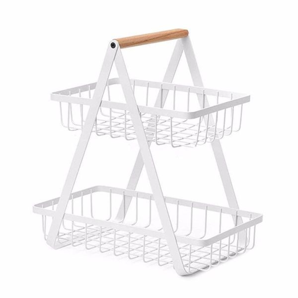 hooks & rails 2-tier 27x17x29cm metal fruit basket portable kitchen storage rack for fruits vegetables house
hooks & rails 2-tier 27x17x29cm metal fruit basket portable kitchen storage rack for fruits vegetables house