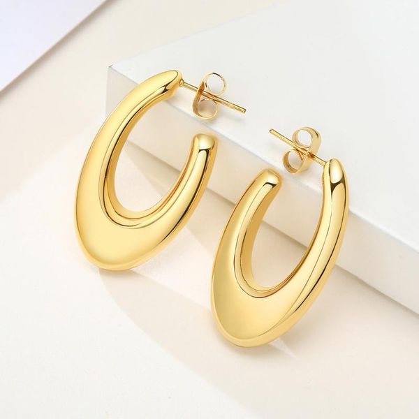 hoop & huggie earrings for women, stainless steel boho bold thick large open hoops, Golden;silver
hoop & huggie earrings for women, stainless steel boho bold thick large open hoops, Golden;silver