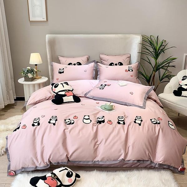 bedding sets luxury pink cartoon panda embroidery 800tc egyptian cotton set duvet cover flat/fitted sheet pillowcases home textiles
bedding sets luxury pink cartoon panda embroidery 800tc egyptian cotton set duvet cover flat/fitted sheet pillowcases home textiles