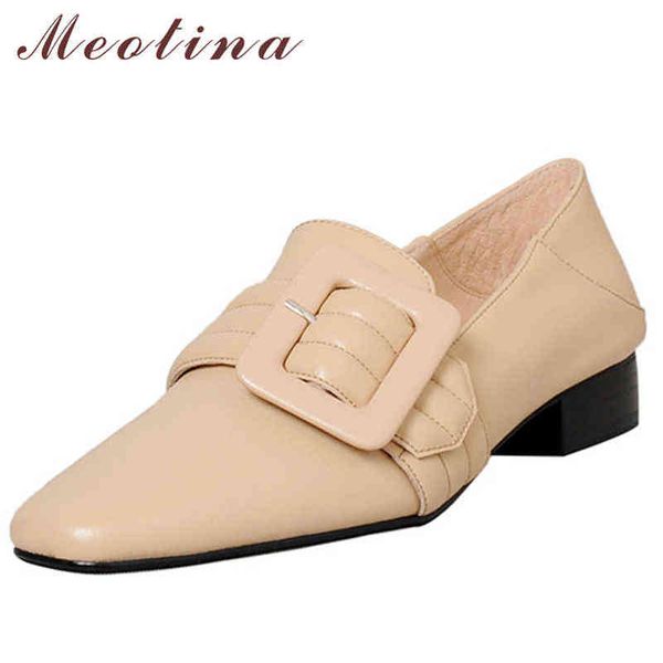 women's leather slippers flat bottomed square shoes and belt buckles spring yellow 2 9, Black
women's leather slippers flat bottomed square shoes and belt buckles spring yellow 2 9, Black
