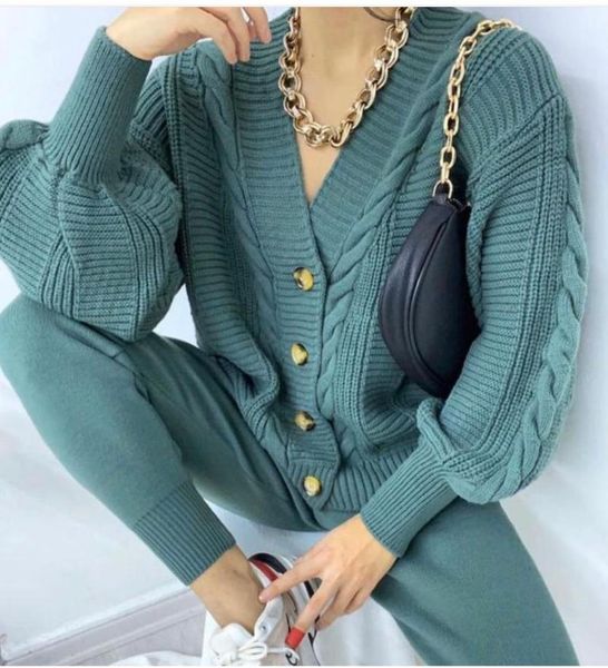 women's two piece pants winter vintage knitted suit two-piece set casual solid twist cardigan sweater slim autumn female outfit, White
women's two piece pants winter vintage knitted suit two-piece set casual solid twist cardigan sweater slim autumn female outfit, White