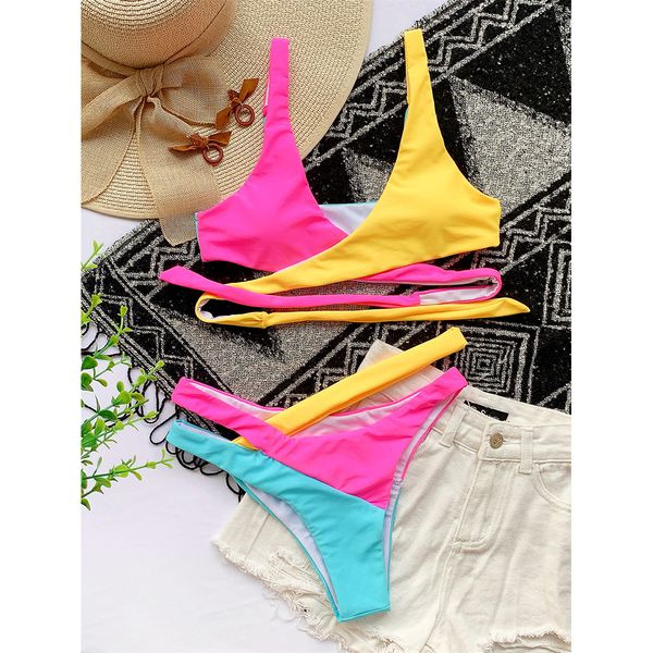 contrast color bikini 2021 new high waist swimsuit women cross push up swimwear female hollow out bikini set bathing suitsswimwear bath
contrast color bikini 2021 new high waist swimsuit women cross push up swimwear female hollow out bikini set bathing suitsswimwear bath