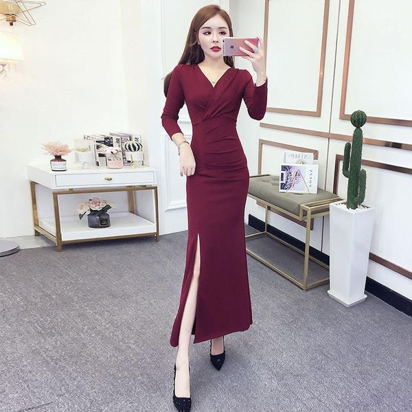 casual dresses women 2021 spring autumn elegant pencil dress v-neck slim waist ankle length long sleeve fashion vestidos z268, Black;gray
casual dresses women 2021 spring autumn elegant pencil dress v-neck slim waist ankle length long sleeve fashion vestidos z268, Black;gray