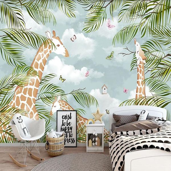 wallpapers custom mural wallpaper 3d cartoon giraffe green leaves background wall painting children's bedroom papel de parede infantil
wallpapers custom mural wallpaper 3d cartoon giraffe green leaves background wall painting children's bedroom papel de parede infantil