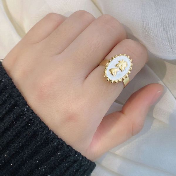 new style fashion head opening adjustable hand ornament simple oil dripping stainless steel ring female, Black
new style fashion head opening adjustable hand ornament simple oil dripping stainless steel ring female, Black