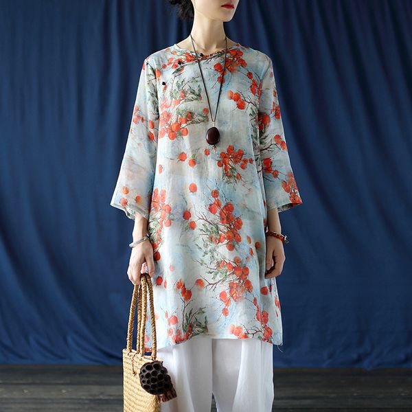 johnature women chinese style shirts button v-neck seven sleeve blouses for female ramie vintage shirts 210521, White
johnature women chinese style shirts button v-neck seven sleeve blouses for female ramie vintage shirts 210521, White