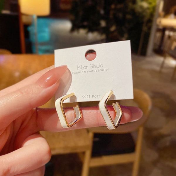 925 sier needle fashion french drop glaze square earrings korean net red temperament personalized design, Golden
925 sier needle fashion french drop glaze square earrings korean net red temperament personalized design, Golden