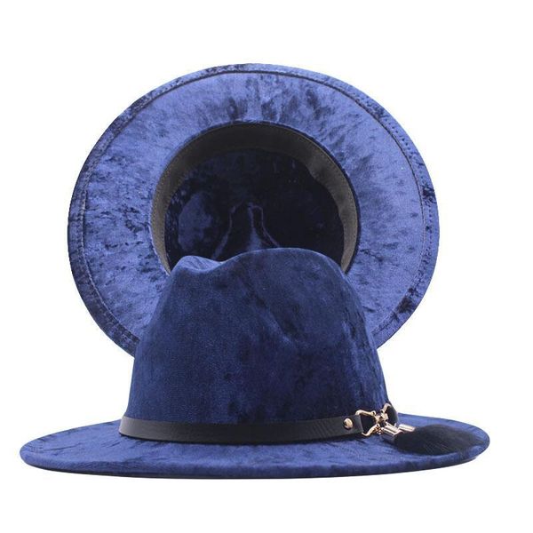 wide brim hats women men gold velvet fedora hat gentleman elegant winter autumn jazz felt ladies panama sombrero caps, Blue;gray
wide brim hats women men gold velvet fedora hat gentleman elegant winter autumn jazz felt ladies panama sombrero caps, Blue;gray