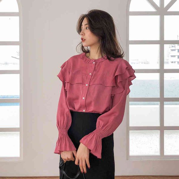 women's blouses & shirts chiffon blouse spring loose ruffle panel round neck with all kinds of foreign style, White
women's blouses & shirts chiffon blouse spring loose ruffle panel round neck with all kinds of foreign style, White