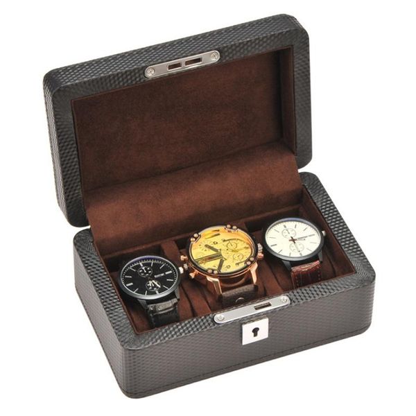 watch boxes & cases 3 slots leather box case black mechanical organizer with lock women jewelry storage holder gift, Black;blue
watch boxes & cases 3 slots leather box case black mechanical organizer with lock women jewelry storage holder gift, Black;blue