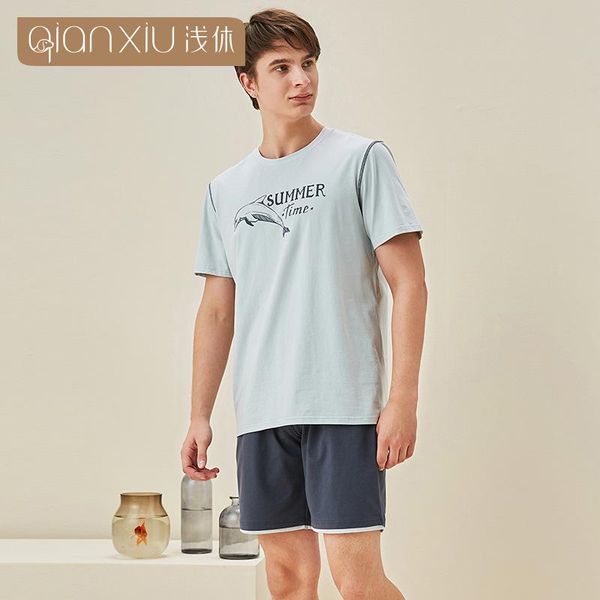 men's sleepwear summer products bamboo fiber pajamas short sleeve turtleneck simple printed homewear set, Black;brown
men's sleepwear summer products bamboo fiber pajamas short sleeve turtleneck simple printed homewear set, Black;brown