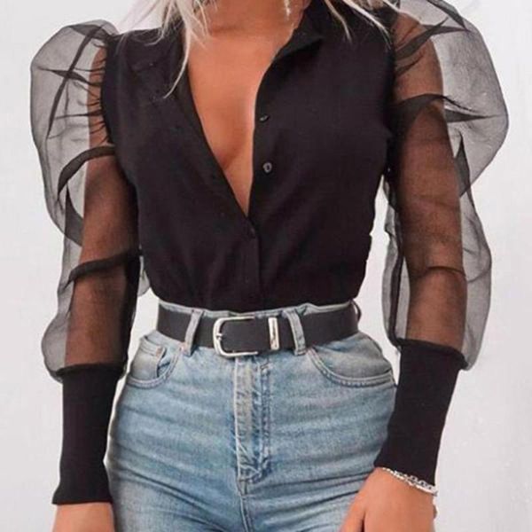 women's blouses & shirts women shirt blouse fashion v-neck solid perspective long sleeve puff chemisier femme #2o17#n, White
women's blouses & shirts women shirt blouse fashion v-neck solid perspective long sleeve puff chemisier femme #2o17#n, White