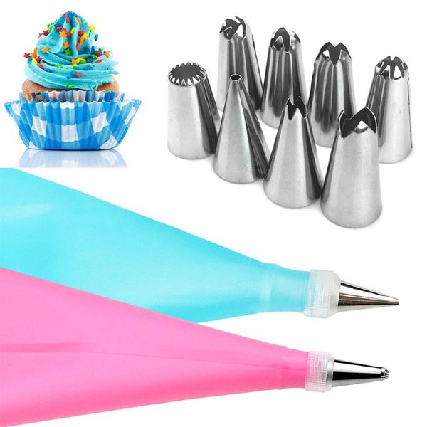 cake tools 10pcs/set cream confectionery nozzles icing piping and pastry bag set diy decorating stainless steel+pp reusable
cake tools 10pcs/set cream confectionery nozzles icing piping and pastry bag set diy decorating stainless steel+pp reusable