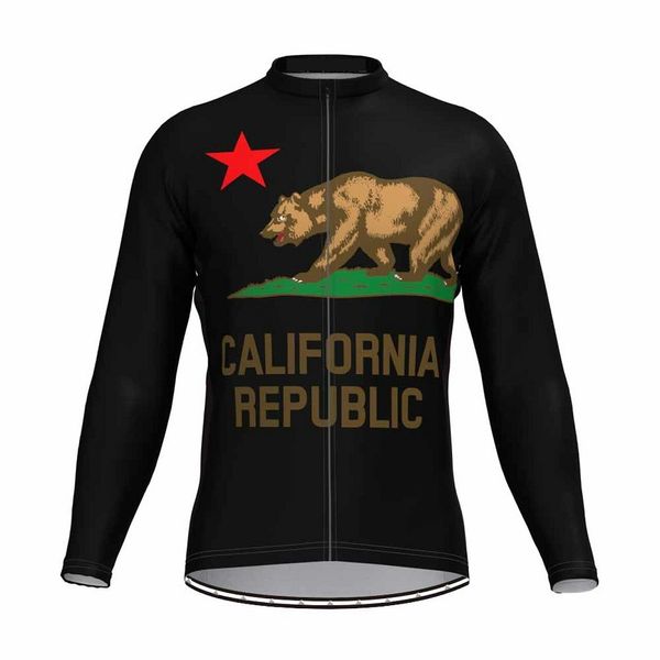 2021 retro the california republic long sleeve cycling jersey thermal fleece autumn and winter, Black;red
2021 retro the california republic long sleeve cycling jersey thermal fleece autumn and winter, Black;red