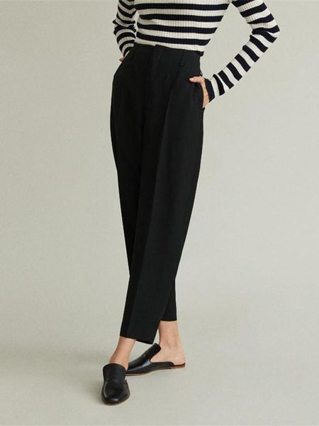 women's pants & capris 2021 loose high waist solid color zipper simple trousers, Black;white
women's pants & capris 2021 loose high waist solid color zipper simple trousers, Black;white