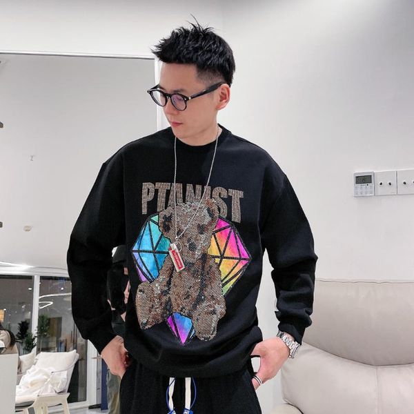 men's hoodies & sweatshirts technology rhinestone brand pullover hip hop original style winter round neck hoodie, Black
men's hoodies & sweatshirts technology rhinestone brand pullover hip hop original style winter round neck hoodie, Black