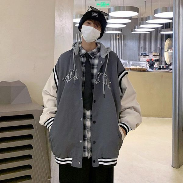 men's jackets fake two hooded embroidery tide brand ins sports jacket spring and autumn korean style trend student personality, Black;brown
men's jackets fake two hooded embroidery tide brand ins sports jacket spring and autumn korean style trend student personality, Black;brown