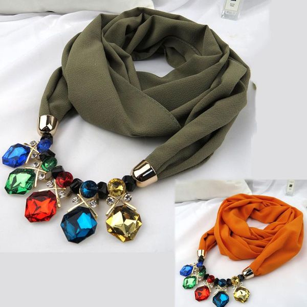 scarves ladies scarf fashion pendant jewelry necklace bubble chiffon casual color gem shawl, Blue;gray
scarves ladies scarf fashion pendant jewelry necklace bubble chiffon casual color gem shawl, Blue;gray