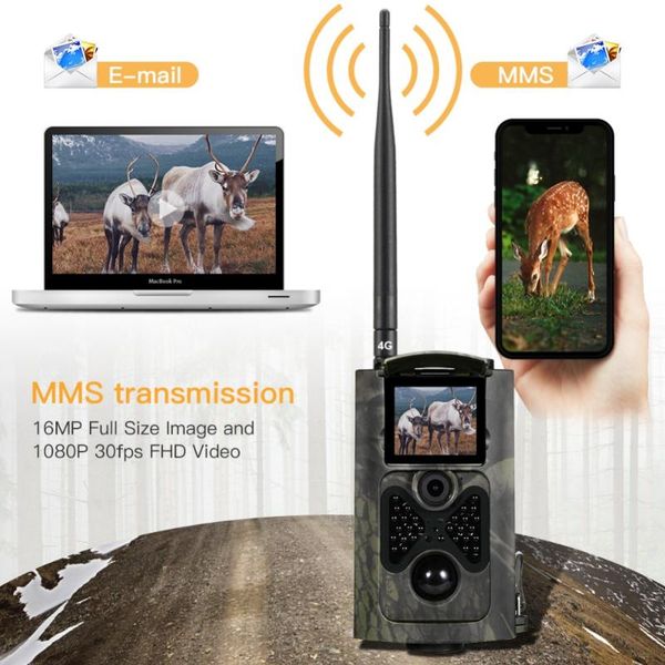 hc-550lte 4g trail camera hunting 16mp po video tracking game cameras email mms sms ir trap