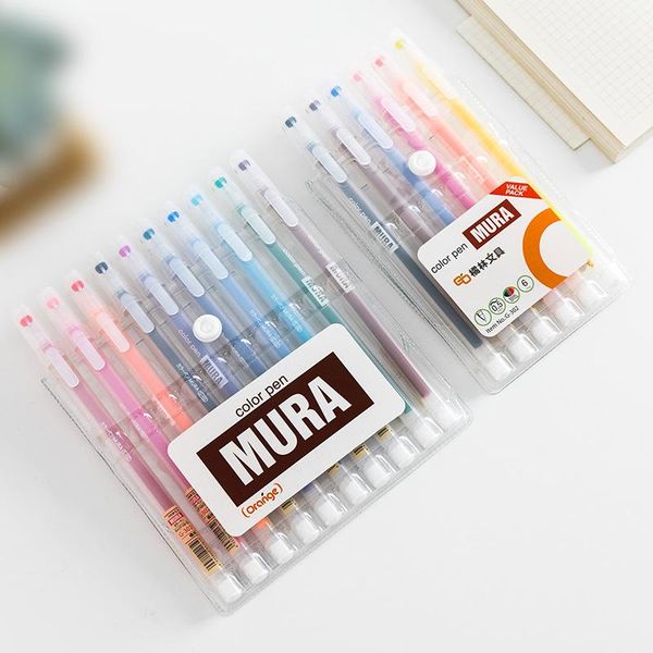 gel pens 6/10/12 mura color ink roller ball for writing marker drawing transparent design office school student supplies f127
gel pens 6/10/12 mura color ink roller ball for writing marker drawing transparent design office school student supplies f127