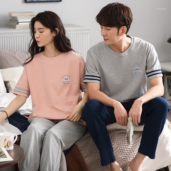 men's sleepwear summer couple pajamas set women men full cotton short sleeve leisure plus size simple letter print homewear, Black;brown
men's sleepwear summer couple pajamas set women men full cotton short sleeve leisure plus size simple letter print homewear, Black;brown