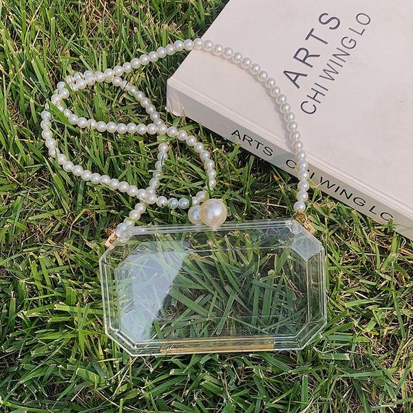 evening bags personalized transparent texture shoulder bag 2021 summer fashion women's designer temperament pearl chain messenger
evening bags personalized transparent texture shoulder bag 2021 summer fashion women's designer temperament pearl chain messenger