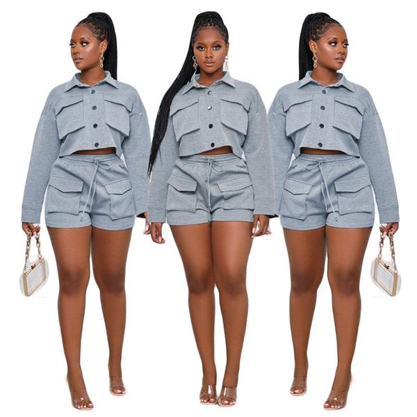 women's tracksuits two piece set women pants suits for work office lady long sleeve button shirts blouses female shorts casual tracksui, Gray
women's tracksuits two piece set women pants suits for work office lady long sleeve button shirts blouses female shorts casual tracksui, Gray