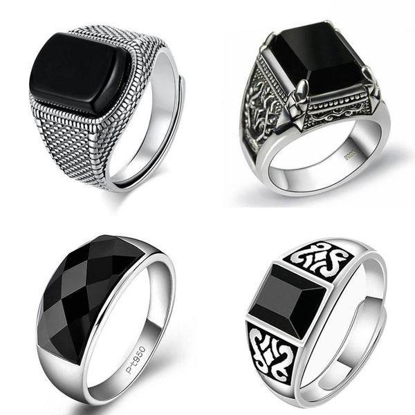 cluster rings silver advanced creative geometric diamond inlaid black agate gemstone men's domineering exaggerated opening adjustable r, Golden;silver
cluster rings silver advanced creative geometric diamond inlaid black agate gemstone men's domineering exaggerated opening adjustable r, Golden;silver