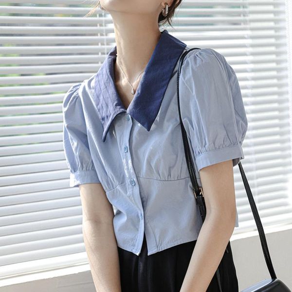 women's blouses & shirts french style lapel puff short sleeves women shirt elegant button summer vintage ladies casual blouse, White
women's blouses & shirts french style lapel puff short sleeves women shirt elegant button summer vintage ladies casual blouse, White