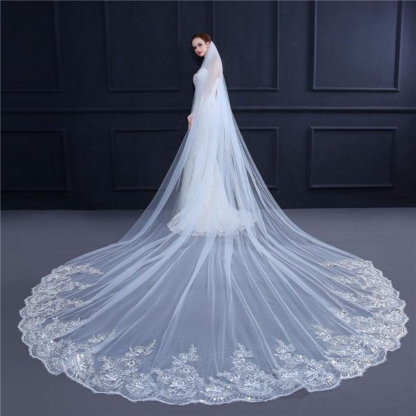 bridal veils long veil white/ivory wedding applique sequin beaded crystal with comb cathedral one-layer width 3meters, Black
bridal veils long veil white/ivory wedding applique sequin beaded crystal with comb cathedral one-layer width 3meters, Black