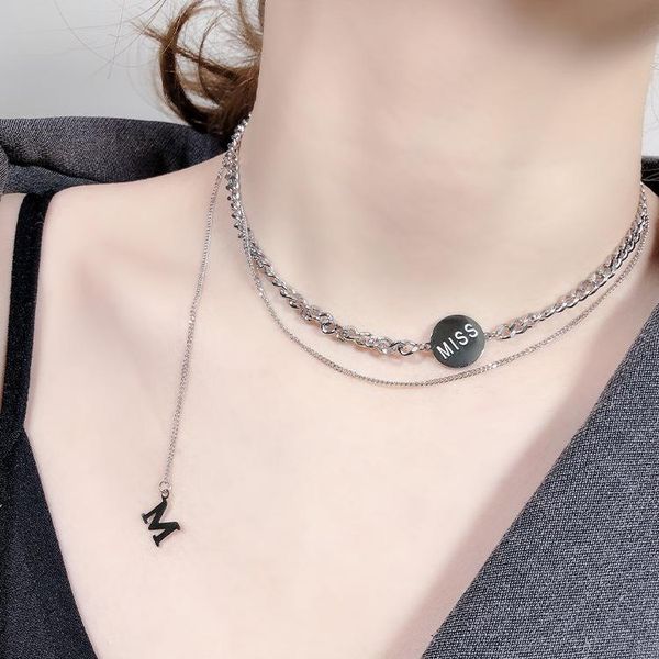 chokers european fashion short titanium stainless steel double necklace single m letter round brand tassel pendant jewelry, Golden;silver
chokers european fashion short titanium stainless steel double necklace single m letter round brand tassel pendant jewelry, Golden;silver