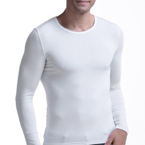men's t-shirts men winter long-sleeved round underwear bottoming shirt thin modal, White;black
men's t-shirts men winter long-sleeved round underwear bottoming shirt thin modal, White;black