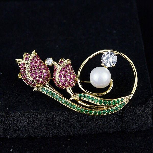 pins, brooches gifts for mother multicolor rose flowers and pearl women + cubic zircon 18 k yellow gold color, Gray
pins, brooches gifts for mother multicolor rose flowers and pearl women + cubic zircon 18 k yellow gold color, Gray