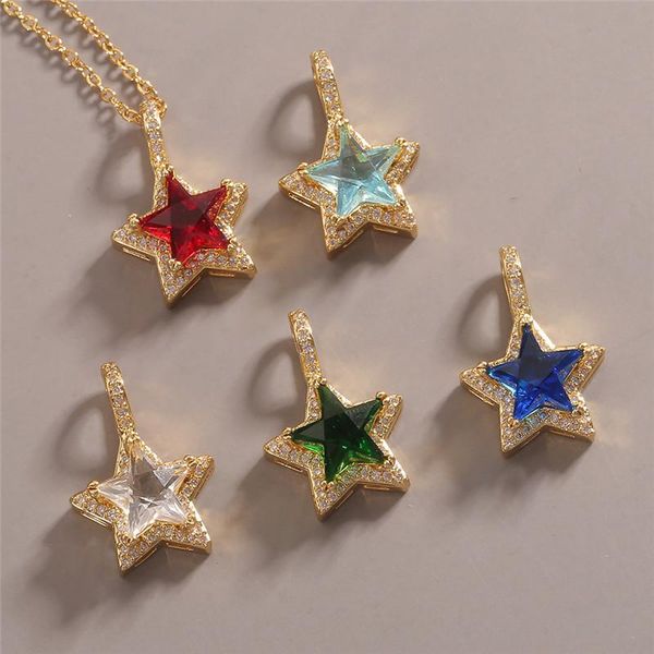 pendant necklaces fashion crystal star cz necklace for women girl colorful copper cubic zirconia link chain jewelry gifts, Silver
pendant necklaces fashion crystal star cz necklace for women girl colorful copper cubic zirconia link chain jewelry gifts, Silver