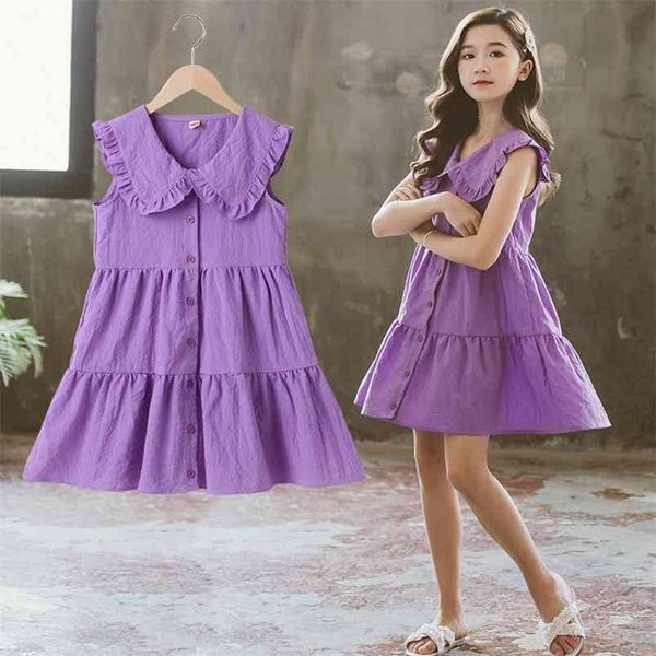 summer girls dress cute sleeveless ruched single breasted purple solid vestidos 3-12t 210629, Red;yellow
summer girls dress cute sleeveless ruched single breasted purple solid vestidos 3-12t 210629, Red;yellow