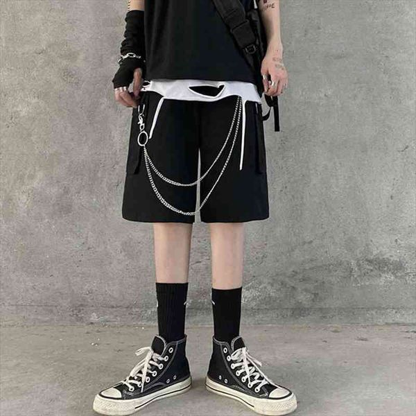 summer women cargo shorts female loose straight casual short pants fashion elastic waist streetwear chain knee length shorts, White;black
summer women cargo shorts female loose straight casual short pants fashion elastic waist streetwear chain knee length shorts, White;black