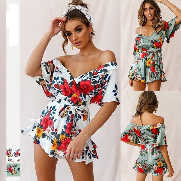 women's swimwear clothing fashion v-neck flared sleeves floral printing strapless lacing rompers bohemian beach casual streetwear, White;black
women's swimwear clothing fashion v-neck flared sleeves floral printing strapless lacing rompers bohemian beach casual streetwear, White;black