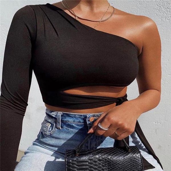 women's tanks & camis women lady bandage slim tee long sleeve one-shoulder bow-tie elastic solid t shirt cold shoulder crop cl, White
women's tanks & camis women lady bandage slim tee long sleeve one-shoulder bow-tie elastic solid t shirt cold shoulder crop cl, White