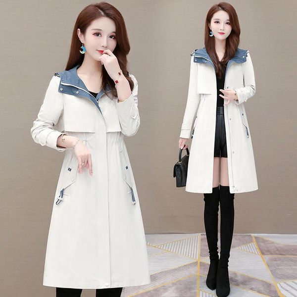 women's trench coats mid-length woman windbreaker fashion casual lining office coat outerwear overcoat plus size 2021 autumn women, Tan;black
women's trench coats mid-length woman windbreaker fashion casual lining office coat outerwear overcoat plus size 2021 autumn women, Tan;black