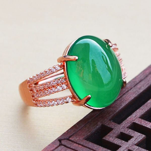 women s925 agate ring green chalcedony egg rings gold plated inlaid zircon circle rings gift for female fine jewelry, Silver
women s925 agate ring green chalcedony egg rings gold plated inlaid zircon circle rings gift for female fine jewelry, Silver
