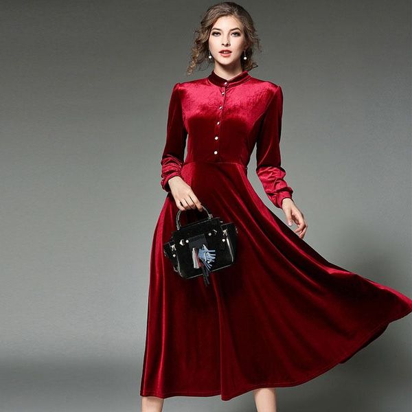 casual dresses 2021 velvet for women autumn winter vintage stand collar long sleeve black red plus size velour office party, Black;gray
casual dresses 2021 velvet for women autumn winter vintage stand collar long sleeve black red plus size velour office party, Black;gray