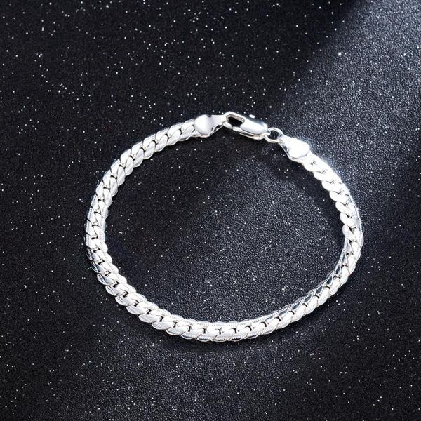 link, chain pulseiras plated charm bracelet with lobster clasps fit men women fashion jewelry 5mm snake bangle, Black
link, chain pulseiras plated charm bracelet with lobster clasps fit men women fashion jewelry 5mm snake bangle, Black